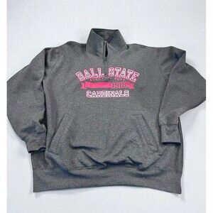 Champion XL Ball State University Cardinals Quarter Zip College Pullover Pockets